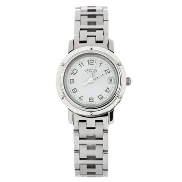 Hermes Clipper Quartz Watch Stainless Steel 24