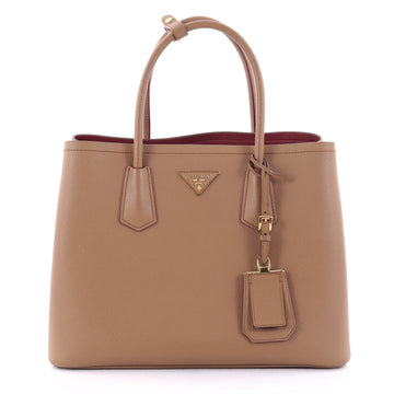 Prada Cuir Double Tote Saffiano Leather Medium Brown 2546301