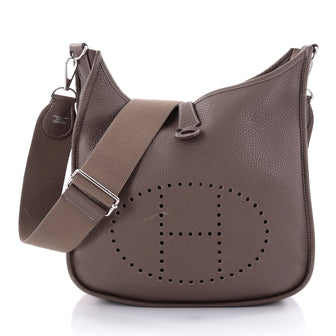 Hermes Evelyne Crossbody Gen III Clemence PM Brown 2546401