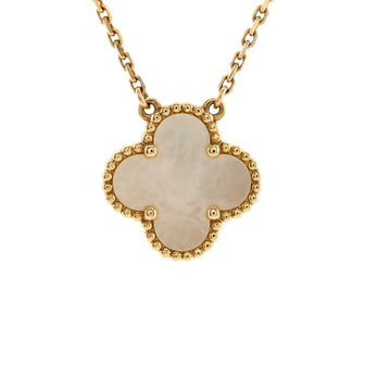 Van Cleef & Arpels Vintage Alhambra Pendant Necklace 18K Yellow Gold and Mother of Pearl