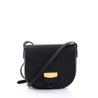 Celine Trotteur Crossbody Bag Grainy Leather Small Black 2546501