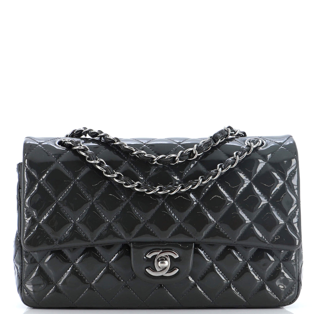 Classic Double Flap Bag Quilted Patent Medium ...