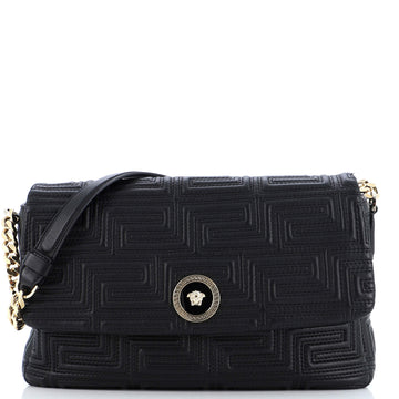 Versace Medusa Flap Chain Crossbody Bag (Outlet) Greca Quilted Leather Medium