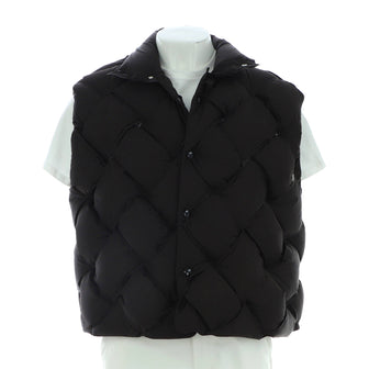 Bottega Veneta Men's Button Up Puffer Vest Intrecciato Padded Polyamide