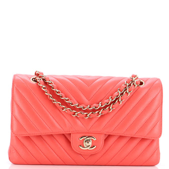 Chanel Classic Double Flap Bag Chevron Lambskin Medium