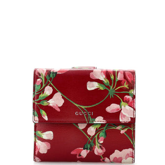 Gucci French Flap Wallet Blooms Print GG Coated Canvas