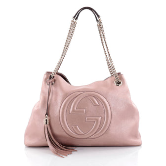 Gucci Soho Chain Strap Shoulder Bag Leather Medium Pink 2547206