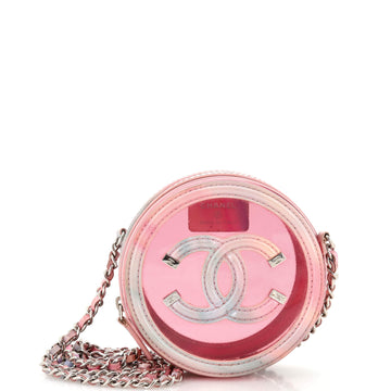 Chanel Filigree Round Clutch with Chain PVC with Lambskin Mini