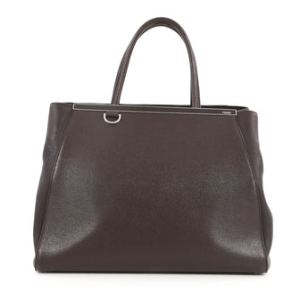 Fendi 2Jours Handbag Leather Medium Brown 2547501