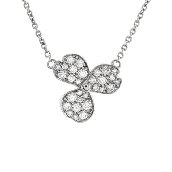 Tiffany & Co. Paper Flowers Pendant Necklace Platinum with Pave Diamonds Small