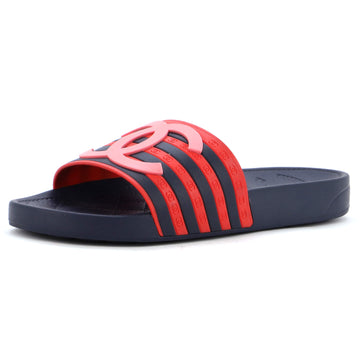 Chanel Women's CC Flat Slide Sandals Rubber