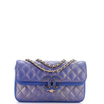 Chanel CC Chic Double Flap Bag Quilted Lambskin Small
