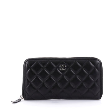 Chanel Zip Around Wallet Quilted Lambskin Long Black 2547904