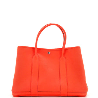 Hermes Garden Party Tote Leather with Printed Interior 36