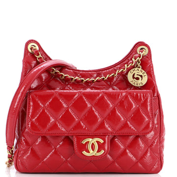 Chanel Wavy CC Hobo Quilted Crumpled Calfskin Medium