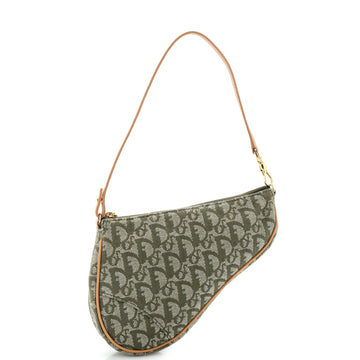 Christian Dior Vintage Saddle Bag Diorissimo Canvas Mini