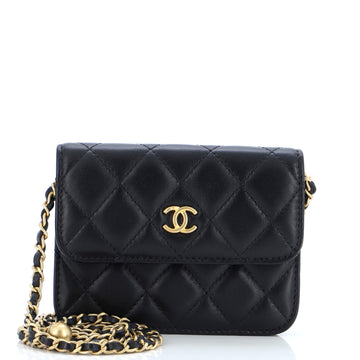 Chanel Pearl Crush Flap Clutch with Chain Quilted Lambskin Mini