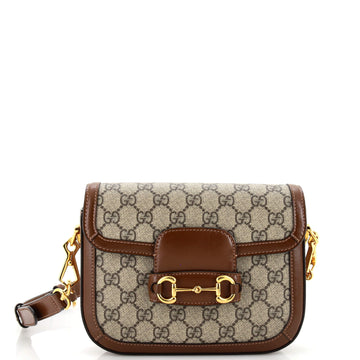 Gucci Horsebit 1955 Shoulder Bag GG Coated Canvas Mini