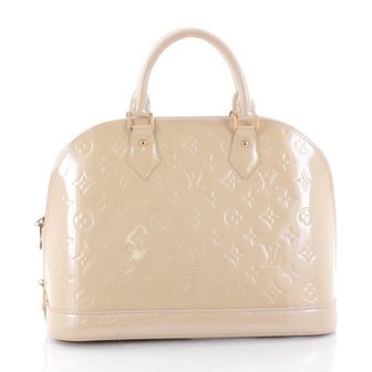 Louis Vuitton Alma Handbag Monogram Vernis PM White 2548903