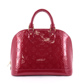 Louis Vuitton Alma Handbag Monogram Vernis PM Red 2548904