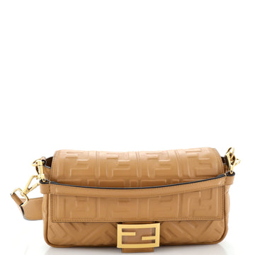 Fendi Baguette NM Bag Zucca Embossed Leather Medium