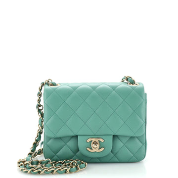 Chanel Square Classic Single Flap Bag Quilted Lambskin Mini