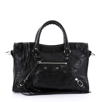 Balenciaga City Classic Studs Handbag Leather Small Black 2549401