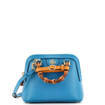 Gucci Diana NM Bamboo Dome Top Handle Bag Leather Mini