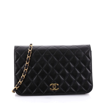 Chanel Vintage 3 Way Full Flap Bag Quilted Lambskin Black 2549604