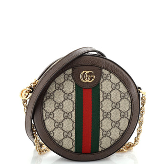 Gucci Ophidia Round Shoulder Bag GG Coated Canvas Mini