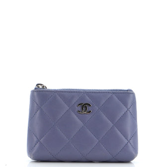 Chanel Zip Key Pouch Quilted Lambskin