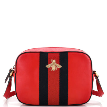 Gucci Bee Web Camera Bag Leather