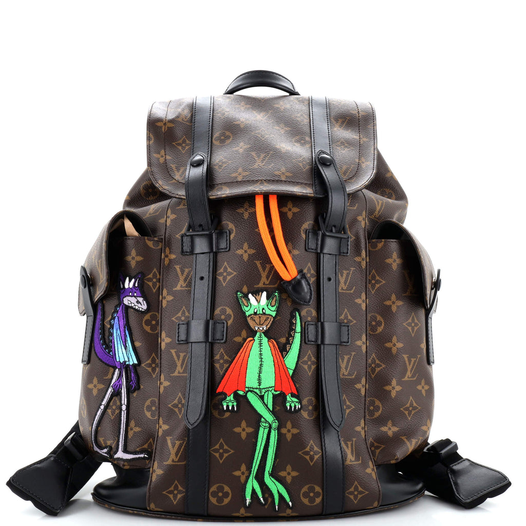louis vuitton cartoon backpack Louis Vuitton Christopher Backpack Monogram Canvas with LV Friends Patch PM Brown 25504315