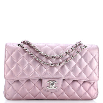 Chanel Classic Double Flap Bag Quilted Iridescent Crumpled Calfskin Medium
