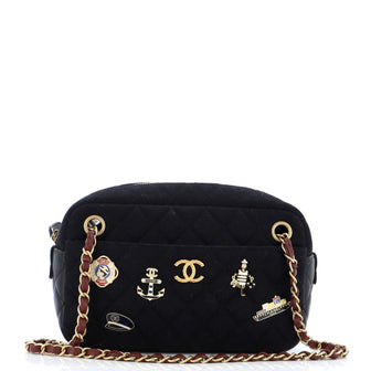Chanel Paris-Hamburg Charms Camera Bag Quilted Wool and Lambskin Small