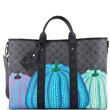 Louis Vuitton Weekend Tote Yayoi Kusama Pumpkins Reverse Monogram Eclipse Canvas GM