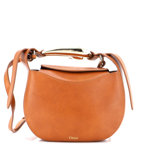 Chloe Kiss Purse Bag Leather Small Brown 25504339