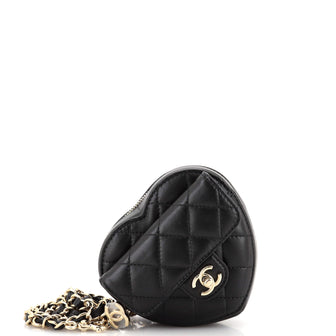 Chanel CC in Love Heart Belt Bag Quilted Lambskin
