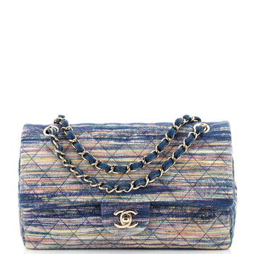 Chanel Classic Double Flap Bag Quilted Multicolor Denim Medium