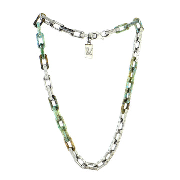 Louis Vuitton Monogram Chain Necklace Metal with Plexiglass