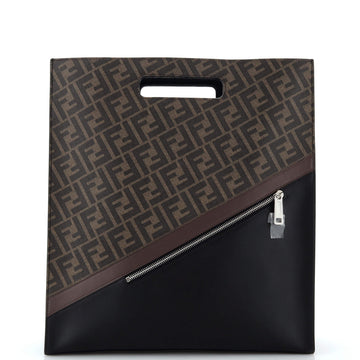 Fendi Forever Fendi Shopping Tote Zucca Coated Canvas and Leather Tall