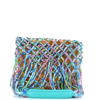 Hermes Petit H Net Tote Printed Silk with Leather