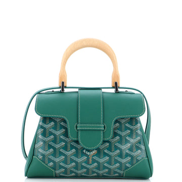 Goyard Saigon Top Handle Bag Coated Canvas with Leather Mini