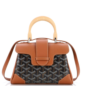 Goyard Saigon Top Handle Bag Coated Canvas with Leather Mini
