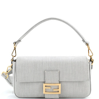 Fendi Baguette NM Bag Striped Canvas Medium