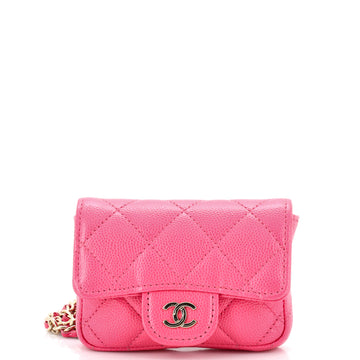 Chanel Classic Flap Chain Belt Bag Quilted Caviar Mini