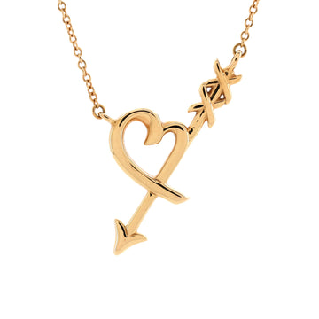 Tiffany & Co. Paloma Picasso Graffiti Heart and Arrow Pendant Necklace 18K Rose Gold Small