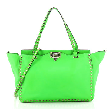 Valentino Rockstud Tote Soft Leather Medium Green 2551503