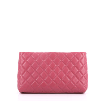 Chanel Square Timeless Clutch Quilted Lambskin Pink 2551702