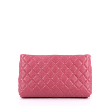 Chanel Square Timeless Clutch Quilted Lambskin Pink 2551702